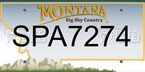 SPA7274 Montana License Plate