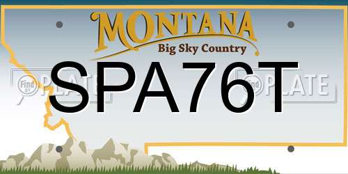 SPA76T Montana License Plate