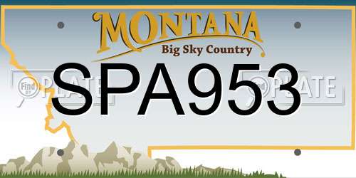 SPA953 Montana License Plate
