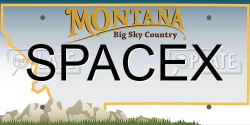 SPACEX Montana License Plate