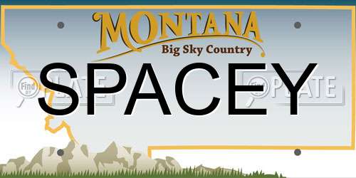 SPACEY Montana License Plate