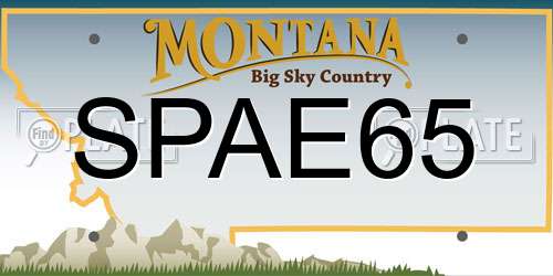 SPAE65 Montana License Plate