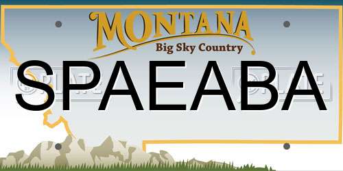 SPAEABA Montana License Plate