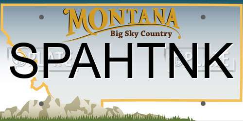 SPAHTNK Montana License Plate