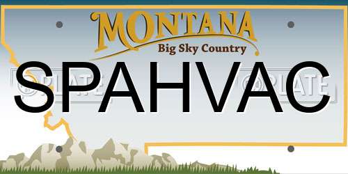 SPAHVAC Montana License Plate