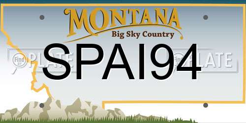 SPAI94 Montana License Plate