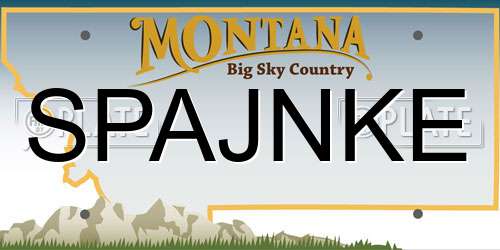 SPAJNKE Montana License Plate