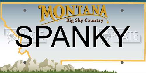 SPANKY Montana License Plate