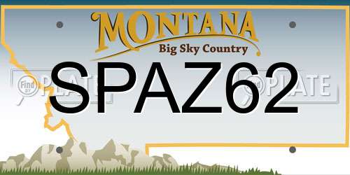 SPAZ62 Montana License Plate
