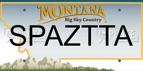SPAZTTA Montana License Plate