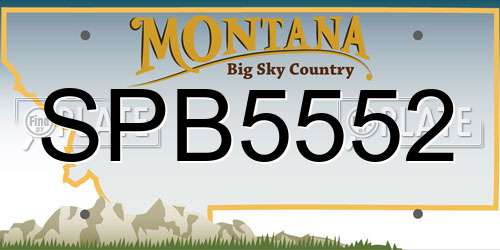 SPB5552 Montana License Plate