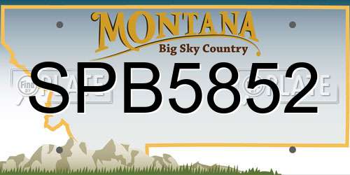 SPB5852 Montana License Plate