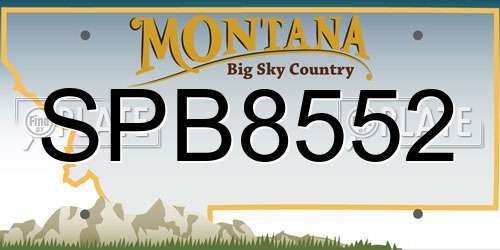 SPB8552 Montana License Plate