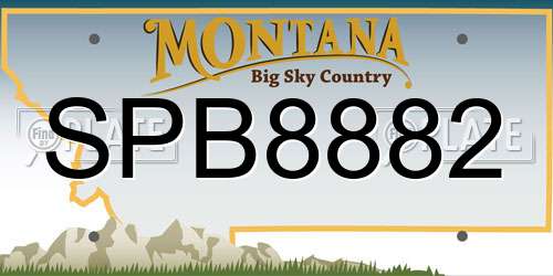 SPB8882 Montana License Plate