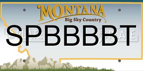 SPBBBBT Montana License Plate