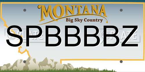 SPBBBBZ Montana License Plate