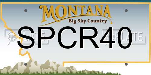 SPCR40 Montana License Plate