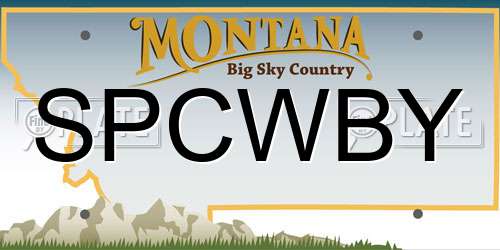 SPCWBY Montana License Plate