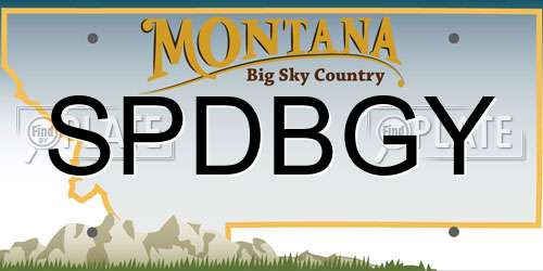 SPDBGY Montana License Plate