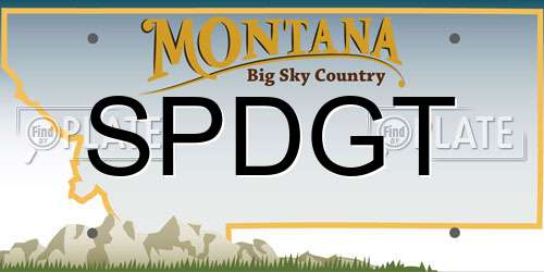 SPDGT Montana License Plate