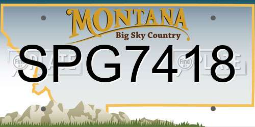 SPG7418 Montana License Plate
