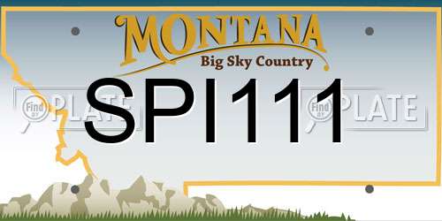 SPI111 Montana License Plate