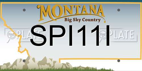 SPI11I Montana License Plate