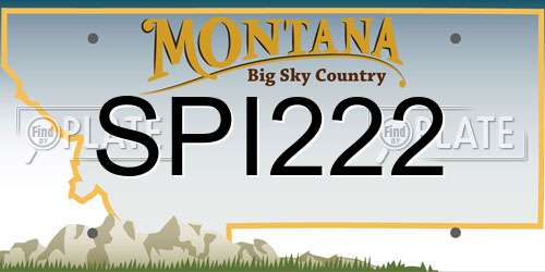 SPI222 Montana License Plate