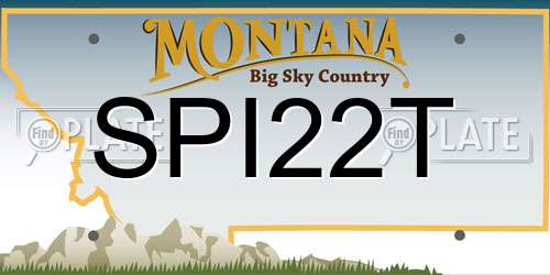 SPI22T Montana License Plate