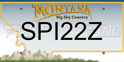 SPI22Z Montana License Plate