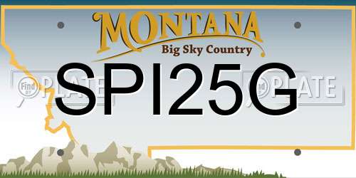 SPI25G Montana License Plate