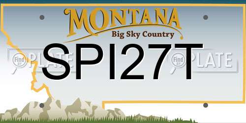 SPI27T Montana License Plate