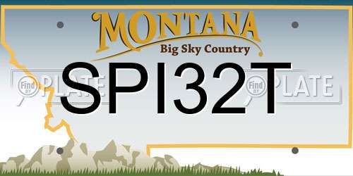 SPI32T Montana License Plate