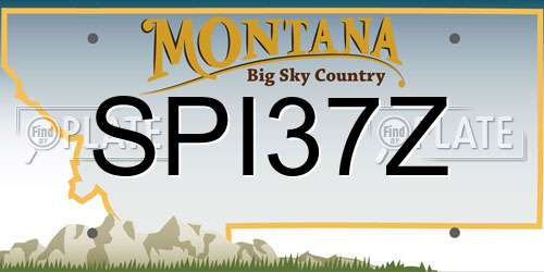 SPI37Z Montana License Plate