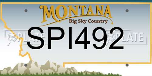 SPI492 Montana License Plate