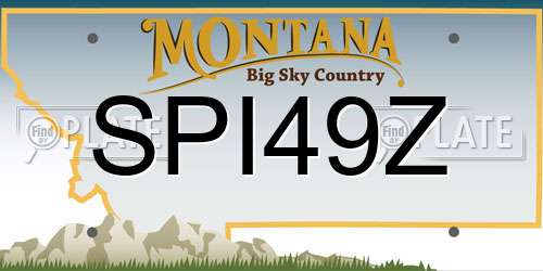 SPI49Z Montana License Plate