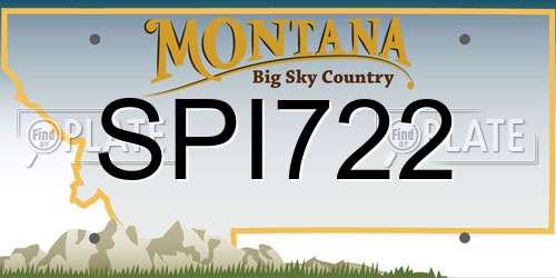 SPI722 Montana License Plate