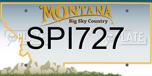 SPI727 Montana License Plate