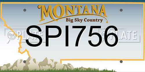 SPI756 Montana License Plate