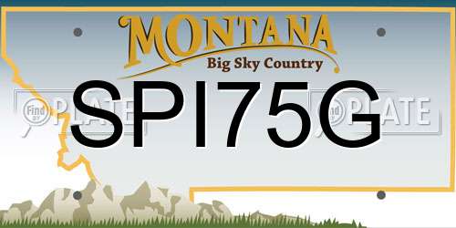 SPI75G Montana License Plate