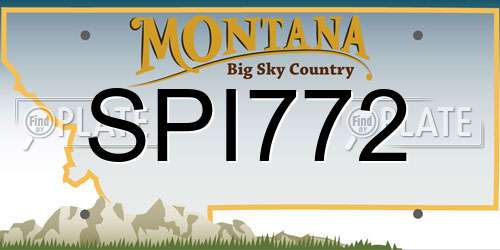 SPI772 Montana License Plate