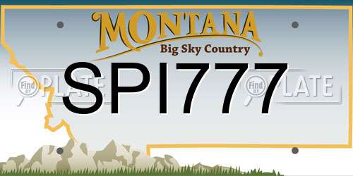 SPI777 Montana License Plate