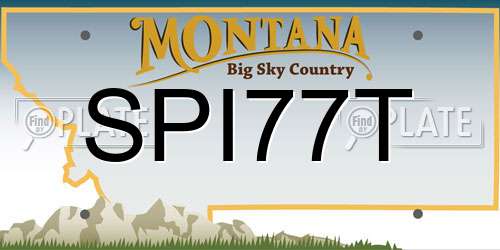 SPI77T Montana License Plate