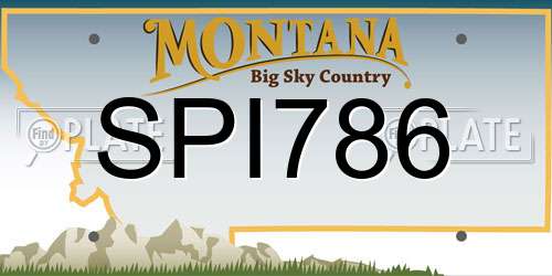 SPI786 Montana License Plate