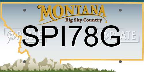 SPI78G Montana License Plate