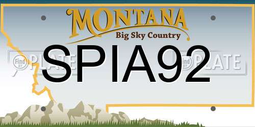 SPIA92 Montana License Plate