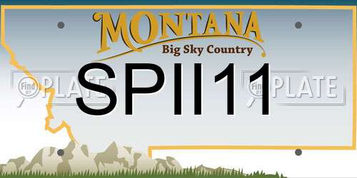 SPII11 Montana License Plate