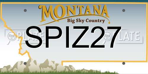 SPIZ27 Montana License Plate