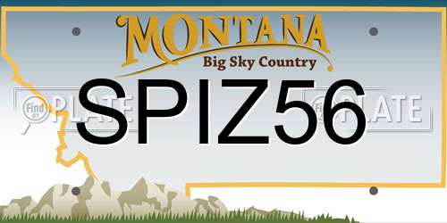 SPIZ56 Montana License Plate