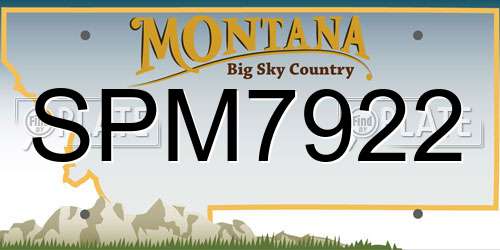 SPM7922 Montana License Plate